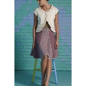 Anthropologie Moth XS Small Dancing Dots Full Circle Flare Skirt Vintage (L13)